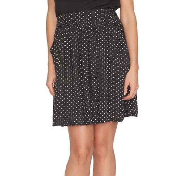 CeCe by Cynthia Steffe Polka Dot Midi Skirt Sz 12 Black & White - Picture 11 of 11
